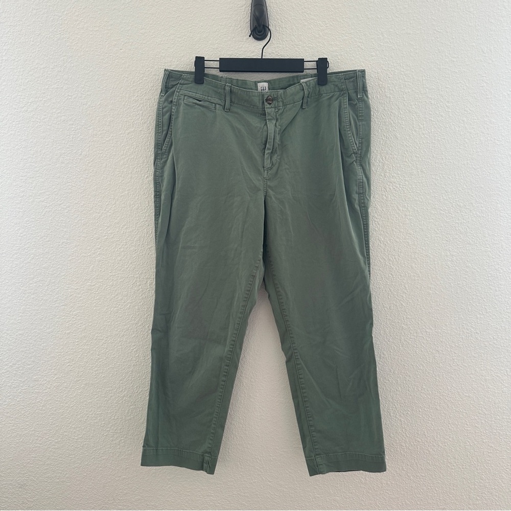 GAP Khaki Straight Leg‎ Pants Olive Green High-Rise Casual Trouser 16